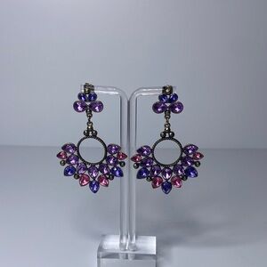 Avon Purple and Pink Teardrop Earrings